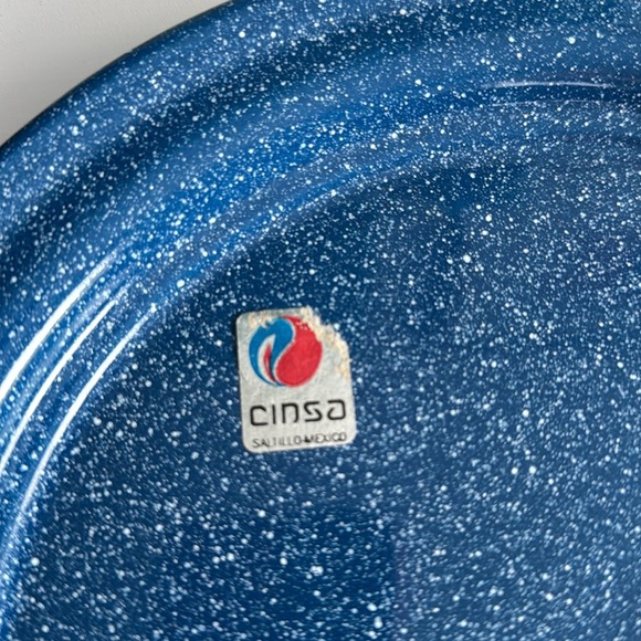 Bundle Blue Speckled Enamelware Dinner Plates (2) and A Soup Bowl Cinso & Tres - Picture 6 of 10